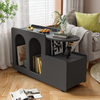 Merax Multifunktionaler schwarzer Beistellschrank mit Rollen, vielseitiger Aufbewahrungswagen für Wohnzimmer, Esszimmer und Schlafzimmer, 82 cm breit Bild 2