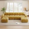 Modulsofa 76cm×358cm×171cm aus Chenille in Gelb – rahmenloses Sofa mit flexiblem Aufbau und hoher Belastbarkeit Bild 2