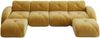 Modulsofa 76cm×358cm×171cm aus Chenille in Gelb – rahmenloses Sofa mit flexiblem Aufbau und hoher Belastbarkeit Bild 5