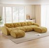 Modulsofa 76cm×358cm×171cm aus Chenille in Gelb – rahmenloses Sofa mit flexiblem Aufbau und hoher Belastbarkeit Bild 4