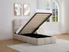 Vente-unique - DILUDO Bett Stoff Beige - B 206,5 cm x H 100 cm x L 101 cm Bild 2
