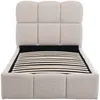 Vente-unique - DILUDO Bett Stoff Beige - B 206,5 cm x H 100 cm x L 101 cm Bild 4