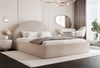 Goldstoff Polsterbett Elegantes Bett "ARCADIA" - von 120 bis 200x200 cm (Stauraumbett, Doppelbett), Luxuriöses Bett mit Stauraum und gepolstertem Kopfteil Bild 5