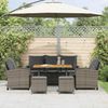 vidaXL 6-tlg. Garten-Sofagarnitur mit Kissen Grau Poly Rattan 3324587 Bild 3
