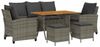 vidaXL 6-tlg. Garten-Sofagarnitur mit Kissen Grau Poly Rattan 3324587 Bild 2