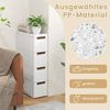 BlingBin Beistellwagen Schmaler Nischenschrank auf Rollen Rollschrank mit 4/5 Schubladen, (1er Set, 1 St, 42 x 19 x 74 cm), Nischenwagen Nischenregal Apothekerschrank Badezimmerschrank Bild 4