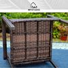 MFSTUDIO Rattan Gartenmöbel Set Rechteckiger Gartentisch 6 Stühle Wetterfest Bild 4