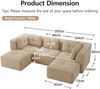 Ecksofa modular in Beige, Cordstoff, 74 cm Sitztiefe, rahmenloses Design,69x297x177 cm Bild 5