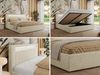 Polsterbett GOLD 5 CLASSIC 180 x 200 cm mit LED-Beleuchtung & Bettkasten, Doppelbett inkl. Lattenrost, Metall-Lift-System & Stauraum, Pocket Matratze - Creme Struktur - VIRE LUX Bild 2