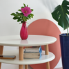 Ragaba Couchtisch, MDF & Buche Massivholz, Ø 57x45 cm, Weiß Bild 4