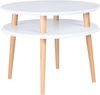 Ragaba Couchtisch, MDF & Buche Massivholz, Ø 57x45 cm, Weiß Bild 1