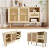 Sideboard aus MDF mit Rattangeflecht, 120 x 40 x 80 cm, Eiche Bild 4
