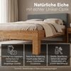 skølm 'Floki' Bett 140x200 cm mit Kopfteil Cord, anthrazit, Bettgestell, natur geölt, Massivholzbett aus Eiche, Doppelbett mit Bettkopf Bild 2