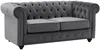 Vente-unique - CHESTERFIELD Sofa SamtStoff Grau - B 88 cm x H 72 cm x L 168 cm Bild 2