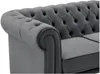 Vente-unique - CHESTERFIELD Sofa SamtStoff Grau - B 88 cm x H 72 cm x L 168 cm Bild 3
