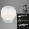 Briloner Leuchten Tischleuchte Akku Tischleuchte Touch dimmbar USB kabellos Schlafzimmer Flur, LED fest integriert, 2700K - Extra - Warmweiß, Tischlampe kabellos, 30x20cm, Chrom-Matt, 3W, Schlafzimmer, Flur Bild 5