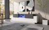 TV-Möbel, Particle Board mit Glasablagen, 180x40x45 cm, Weiß+Grau Bild 4