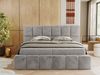 Boxspringbett mit dekorativem Kopfteil, Doppelbett mit zwei 7 Härtezonen Multipocket-Matratzen, Bettkästen, Polsterbett - NIRA - 140 x 200 cm - Hellgrau Plüsch - H3 Bild 4
