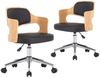 vidaXL Drehbare Esszimmerstühle 2 Stk. Schwarz Bugholz und Kunstleder [3054935] Bild 2