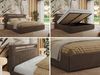 Polsterbett GOLD 5 CLASSIC 200 x 200 cm mit LED-Beleuchtung & Bettkasten, Doppelbett inkl. Lattenrost, Metall-Lift-System & Stauraum, Multipocket Matratze - Braun Velvet - ELORI LUX Bild 2