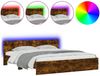 vidaXL Bettgestell mit Kopfteil und LED-Beleuchtung Räuchereiche 3207585 Bild 2