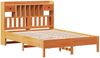 vidaXL Massivholzbett mit Regal ohne Matratze Wachsbraun 135x190 cm 3322926 Bild 3
