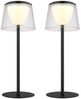 GLOBO LIGHTING LED Außen-Tischleuchte, LED-Leuchtmittel fest verbaut, Warmweiß, 2x Tischleuchte Außenleuchte LED Dimmbar Gartenlampe transparent Bild 2