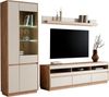 Home affaire Wohnwand Sonora, moderne Anbauwand, Komplettset in Kaschmir/Eiche, (Komplett-Set, 3-St), enthält Vitrine, Lowboard und Wandboard, 292 cm breit Bild 2