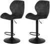 2er Set Barhocker Laila - Samt Anthrazit Bild 1