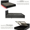 tectake Polsterbett Komfortbett mit LED-Leisten & Stauraum - Samtoptik mit Steppmuster (Bettset, in Samtoptik Schwarz), stabiler Stahlrahmen, Belastbarkeit 300 kg Bild 3