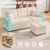 Mehrfunktionales Cord-Sofa, Stauraum & Ausziehbett, inkl. USB-C, Ambientebeleuchtung, Getränkehalter & breite Armlehnen Bild 4