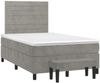 vidaXL Boxspringbett mit Matratze Hellgrau 120x190 cm Samt 3270475 Bild 2