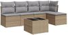 vidaXL 6-tlg. Garten-Sofagarnitur mit Kissen Beige Poly Rattan 3217529 Bild 2