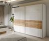 Schiebetürenschrank >MAYACUS< 3 Stangen, 3 Böden, weiß, Eiche Dekor - 269,9x210,5x61,2cm (BxHxT) Bild 2