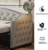Schlafsofa 90x200 cm mit USB-Anschluss, Leinenbezug & Knopfdesign,Multifunktionales Polsterbett,Grau Bild 5