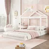 Hausbett mit Lattenrost und Kopfteil, 140x200 cm, Kinderbett, Holzbett, Kiefer Bild 3