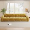 4-Sitzer Modulsofa H 76 x T 358 x B 95 cm aus Chenille, rahmenlos, gelb, ohne Montage Bild 3