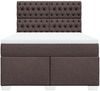 vidaXL Boxspringbett mit Matratze Dunkelbraun 160x200 cm Stoff 3290549 Bild 4