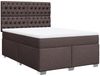 vidaXL Boxspringbett mit Matratze Dunkelbraun 160x200 cm Stoff 3290549 Bild 2