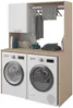 Vente-unique - ARNEKO Waschküche Holz, Platte BeigeWeiß - B 65,8 cm x H 184,4 cm x L 129 cm Bild 5