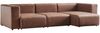 Sofa Suldal 3-Sitzer mit Longchair Wildlederimitat Hellbraun [en. casa] Bild 3