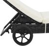 vidaXL Sonnenliege mit Rollen und Auflage Poly Rattan Schwarz 44454 Bild 4