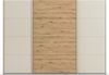 rauch Quadra, Kleiderschrank, Schiebetürenschrank, 3-türig, mit 4 Kleiderstangen und 8 Einlegeböden, Farbe Beige/Eiche Artisan, BxHxT 315x229x62cm Bild 2