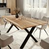 Liadomo Baumkantentisch Sammy, Esstisch, Esszimmertisch, Massivholztisch, Platte mit natürlicher Baumkante, wählbare Größen und Metallgestelle Bild 4