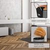 VMbathrooms 3L Kosmetikeimer in edlem grauem Design | Tretmülleimer mit Absenkautomatik (Soft Close) | Eleganter Eimer fürs Bad mit Innenbehälter und Bambus-Holzdeckel Bild 3