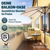 Kingsleeve Sonnenschirm, halbrund, wasserabweisend, UV-Schutz 50+, Stahl creme, 270 cm Bild 2