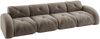 4-Sitzer Modulsofa H 76 x T 358 x B 95 cm aus Chenille, rahmenlos, erweiterbar, in Braun Bild 4