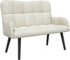 vidaXL Zweisitzer Sofa Creme 115 x 61 x 87 cm Samt 42028947 Bild 2