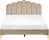 Bett mit Lattenrost Samtstoff SAUVIAN 140 x 200 cm Taupe Bild 5