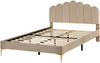Bett mit Lattenrost Samtstoff SAUVIAN 140 x 200 cm Taupe Bild 4